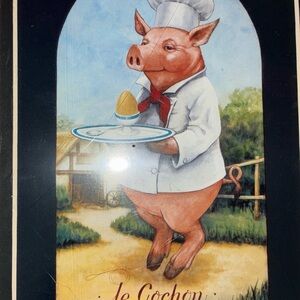 Le Cochon Chef Wall Art vintage London 1980
